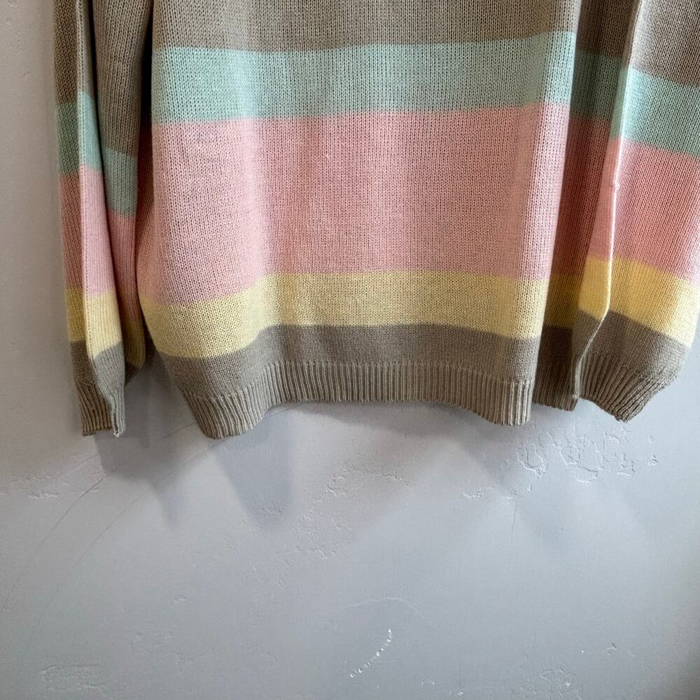 Like Love Striped Light Weight Sweater Large